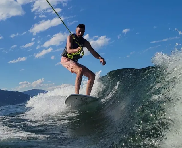Wakesurfing on Okanagan Lake